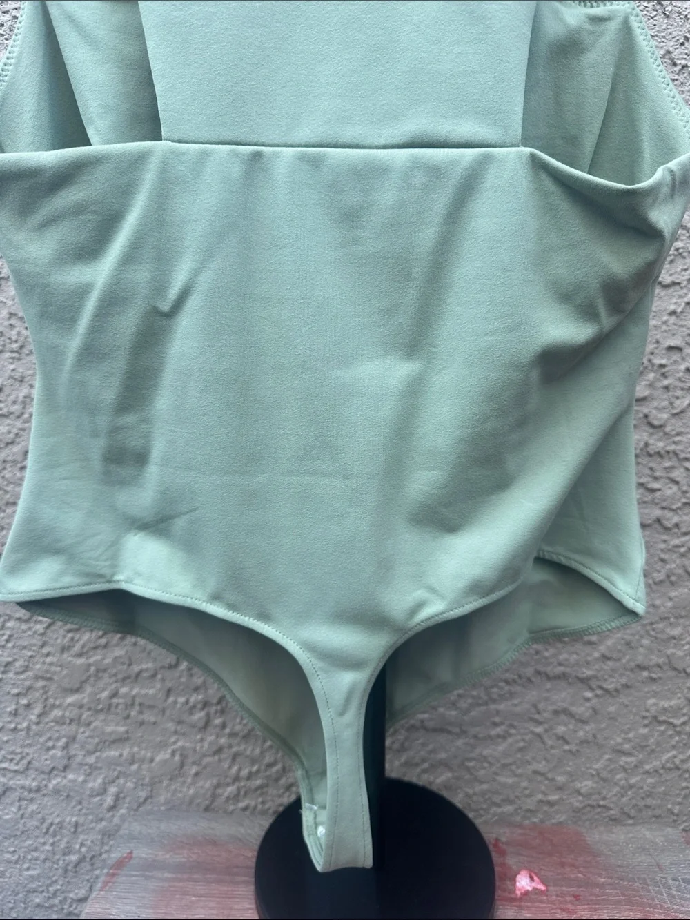 Free People She So Sleek Sage Square-Neck Bodysuit